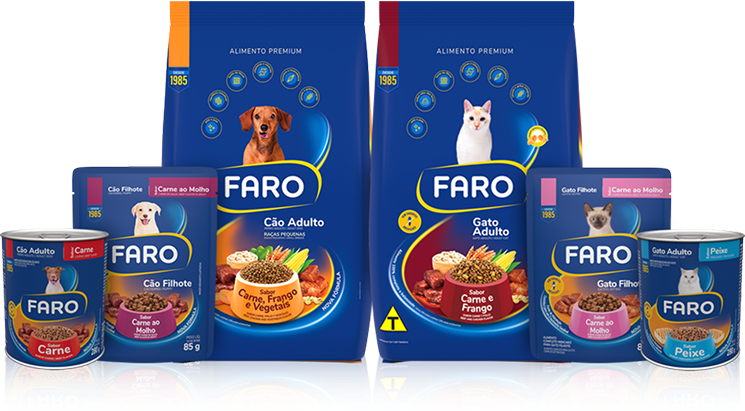 Faro - Alimento completo e balanceado para cães e gatos.
